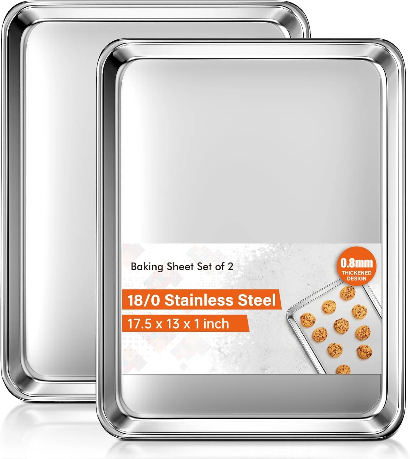 charolas para hornear de acero inoxidable bandejas de reposteria moldes pack 2
