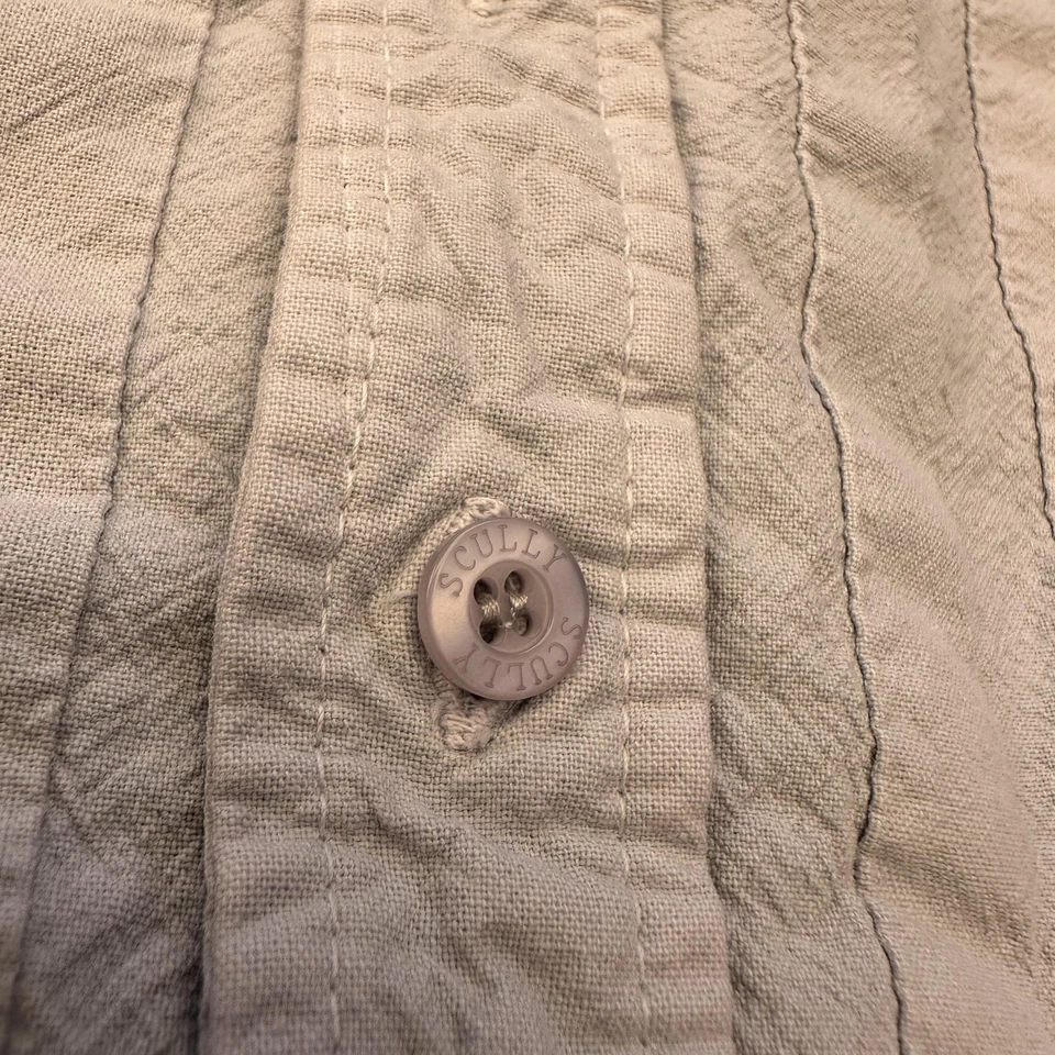 Scully 衬衫男式 XL 灰色套衫 Grandad Collar 秘鲁镶嵌围兜 RW218 — 第 4/4 张图片