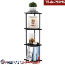 Freestanding 4-Shelf Storage Unit Indoor Display Rack Durable Vertical Organizer