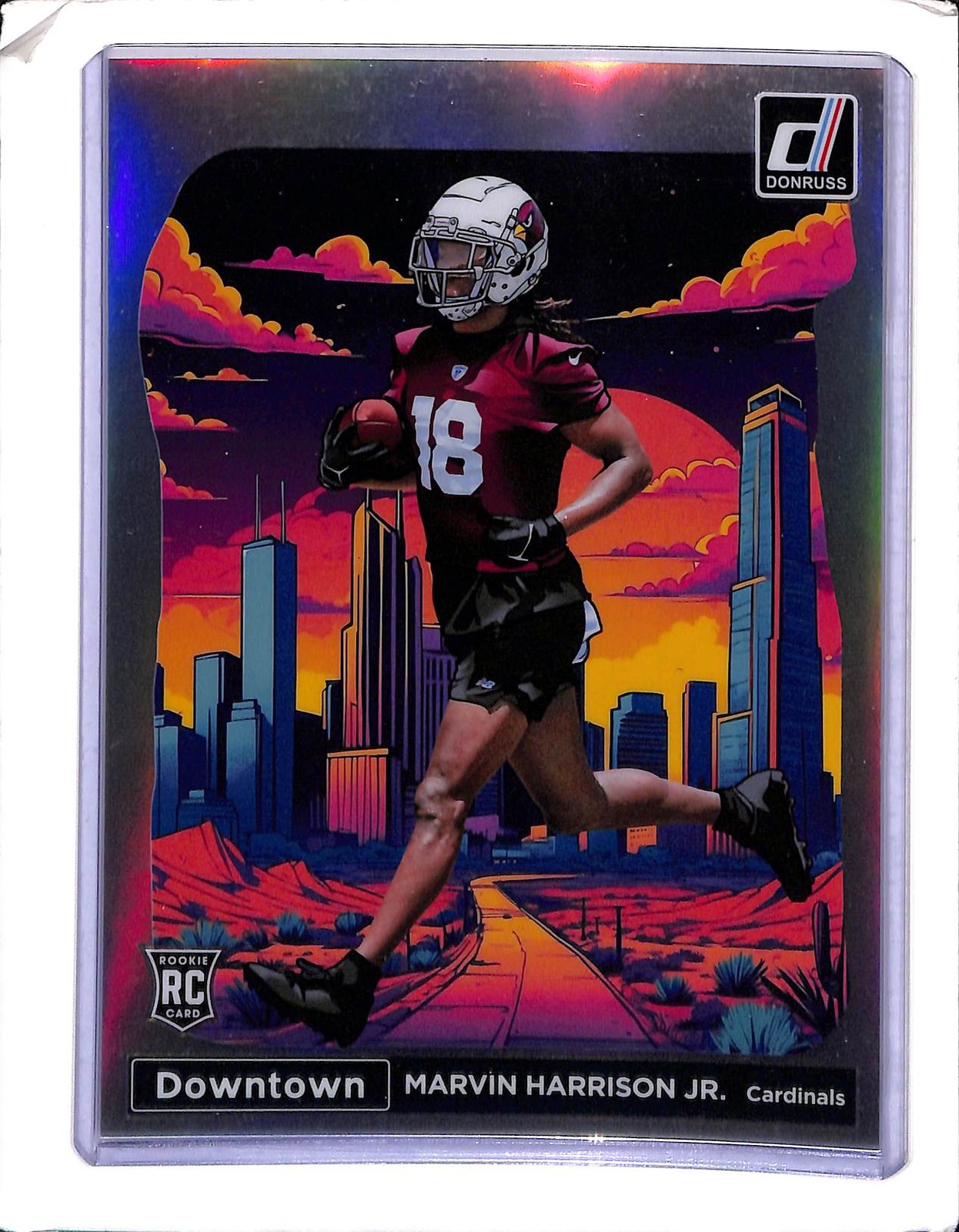 2024 Panini Donruss Marvin Harrison Jr Prizm Oversized Downtown RC #12 (b)
