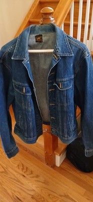 Vintage Lee Riders Denim Trucker Jacket Mens S  Blue Made in USA Truckers Farm