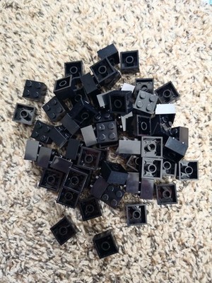 Black Lego Compatible Bricks 2x2 Lot Of 60 Buikding Block Parts READ DESCRIPTION