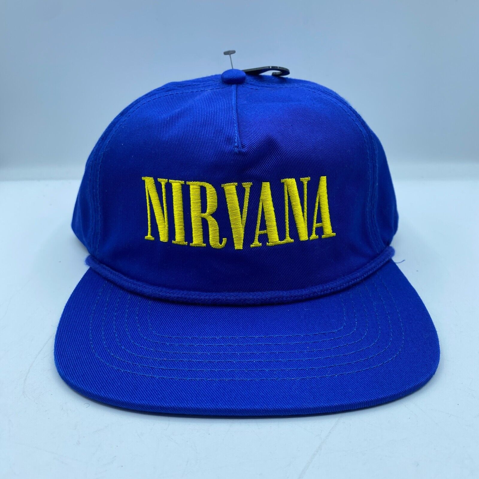 Nirvana Hat Adult OSFA Blue Logo Snapback Rope Rock Music Guitar Grunge NWT