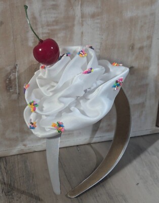 NEW whip cream headband food Halloween costume Women Girl baby head piece cherry