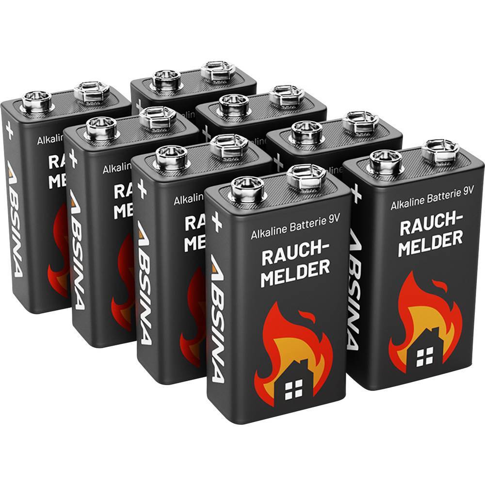 Absina 401005-8 Batteria da 9 V Alcalina/manganese 9 V 8 pz.