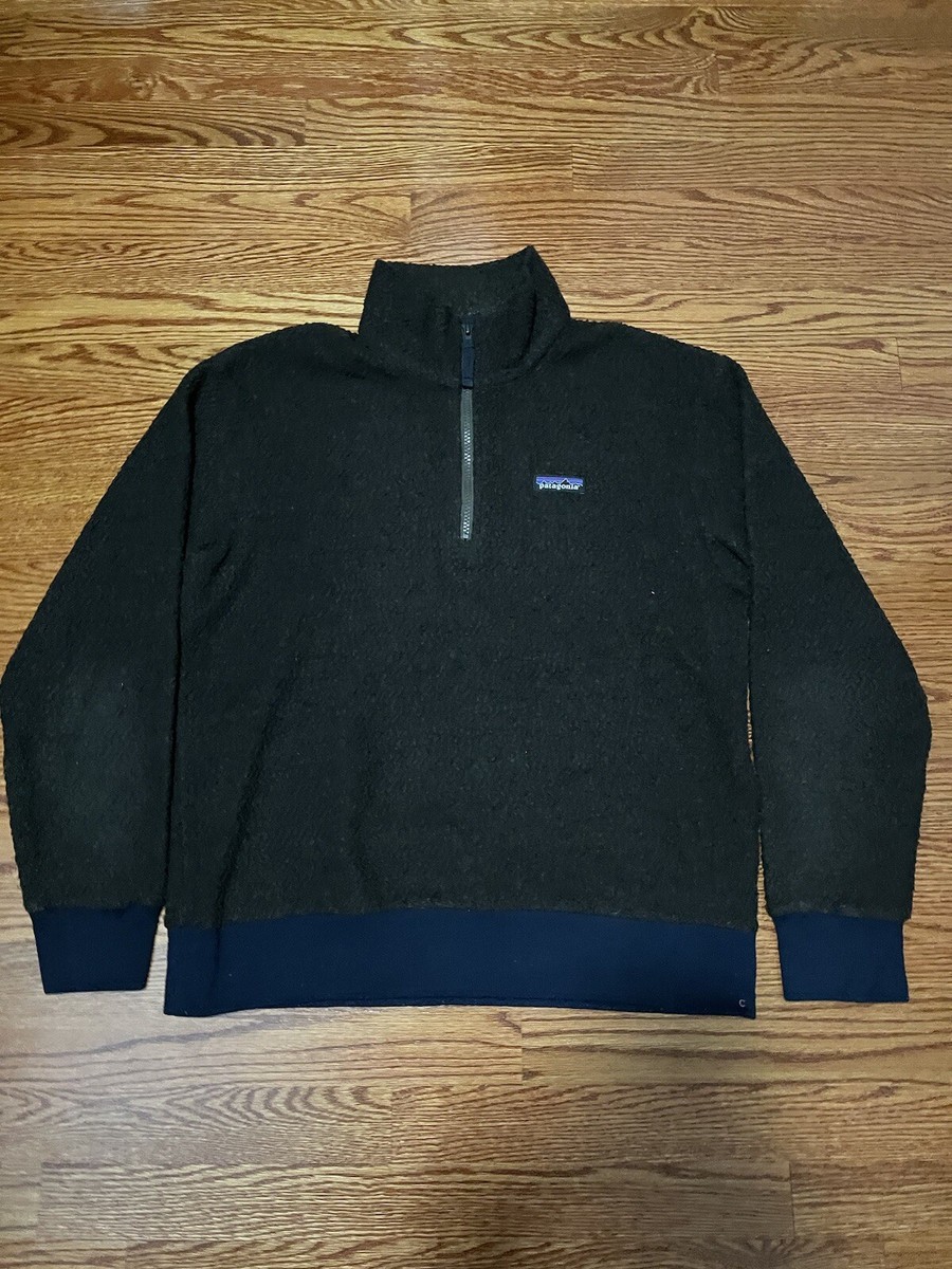 Patagonia Sweater Mens Med LogWood Brown Woolyster Quarter Zip