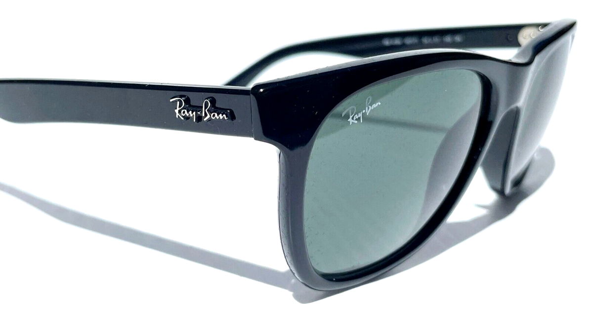 NEW Ray Ban Shiny Black UV Protective Green Lens Sunglass RB4184