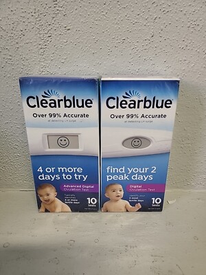 Lot Of 2 Of 10 Tests Clearblue Advanced And Digital Ovulation 20 Tests 1 25 