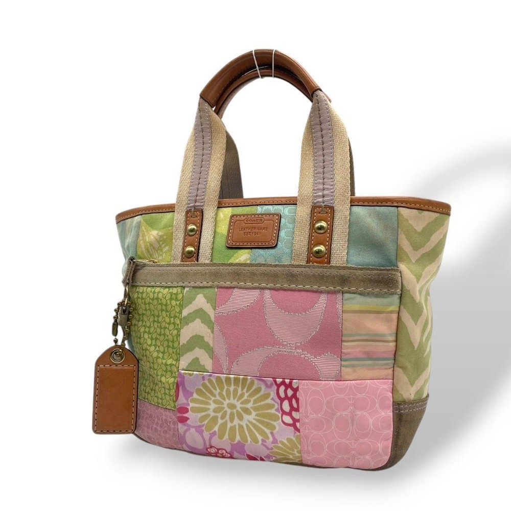 Coach Tote Bag Canvas Multicolor Authentic G01101460