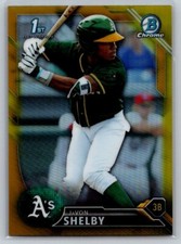 2016  Bowman Chrome #BDC-21 JaVon Shelby Gold 19/50 ATHLETICS