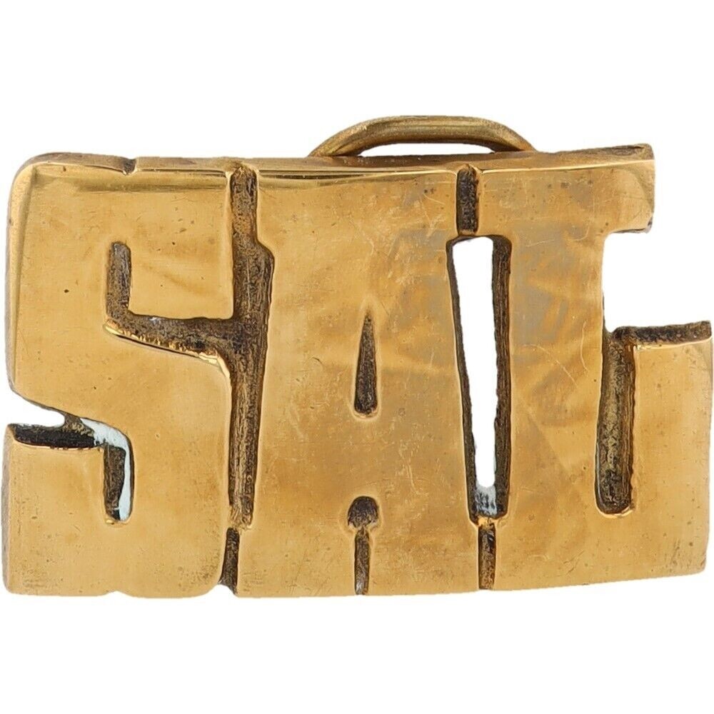 Vintage Brass \'Sally\' Belt Buckle and solid brass SALLY – Raina Belts main image 3