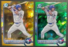2022 Bowman Draft Sapphire Alex De Jesus Green AND Gold /15 & /50 Blue Jays