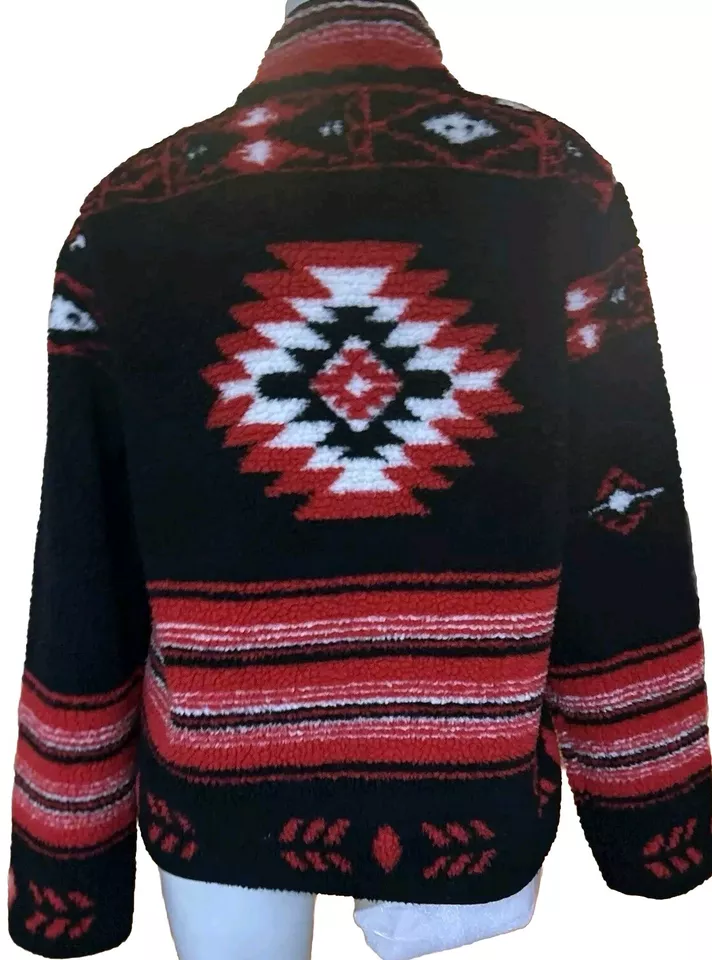 Polo Ralph Lauren Aztec Jacket Women's Large Shepra Southwestern Black Full Zip - Image 2 of 4