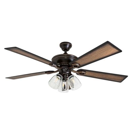 Glenmont, 52 Inch Farmhouse LED Ceiling Fan with Light, 52
