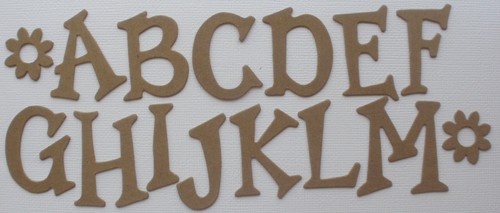 1.5" FUN SERIF Chipboard Letters - Custom Lettering Scrapbook Alphabets - 52 Pc - Picture 3 of 6