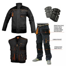 NEW Mens Work CLOTHES TROUSERS + Knee Pads, Jacket, Vest_Dungarees Multi Pocket
