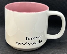 Threshold Forever Newlyweds Ceramic Coffee Mug Pink Inside 16 oz Stoneware
