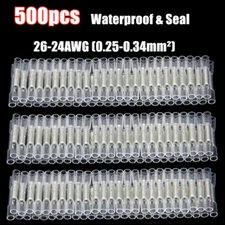 500PCS 26-24AWG Heat Shrink Wire Butt Connector Waterproof Crimp Splice Terminal