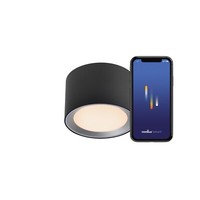 Nordlux | Landon Smart | Deckenleuchte | Schwarz | IP44 | 700 Lm | 8 W | Dimmbar