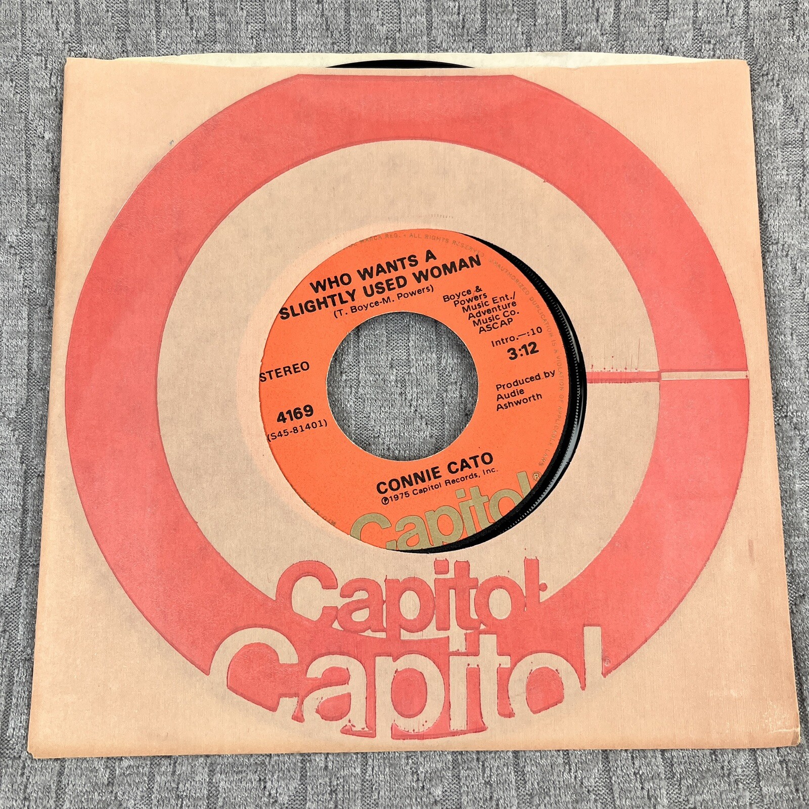 Vintage 45 RPM record Connie Cato Records Country Western Rhythm & Blues rock