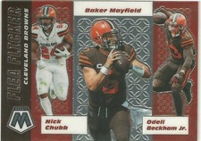 2020 Mosaic Flea Flicker #FF4 Nick Chubb Baker Mayfield Odell Beckham Jr. BROWNS