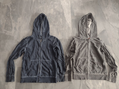 2x Kinder Sweatjacke Strickjacke Pullover Pulli Kapuze Gr. 140 134 Zwillinge Set