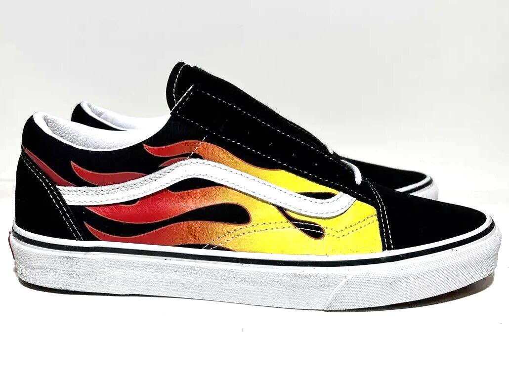 Vans Old Skool Flame Womens Size 7 Skateboarding Casual Retro Fire Sneakers