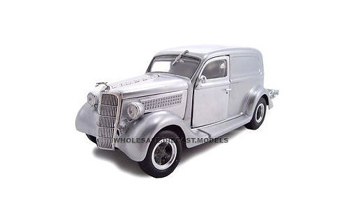 1935 FORD SEDAN DELIVERY SILVER 1:24 DIECAST MODEL CAR BY UNIQUE REPLICAS 18527