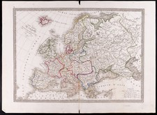 1841 - Carta Antica Carta Generale Di Europa / monin / Antico Mappa