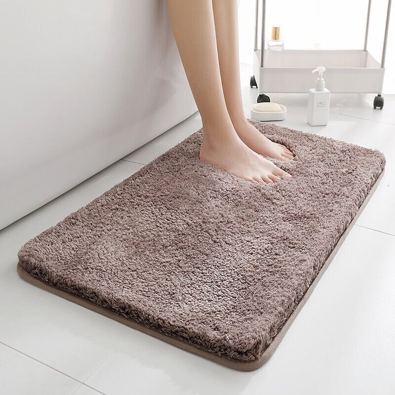 Non Slip Bath Mat Extra Large Shaggy Bathroom Rug Water Absorbent Toilet Mats eBay