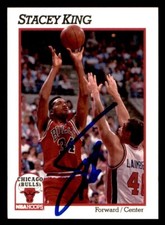 1991 Hoops Basketball #31 Stacey King Signed Autograph (no COA)