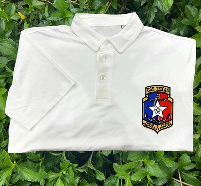 Uss texas cgn 39 nuclear guided missile cruiser embroidered patch polo shirt