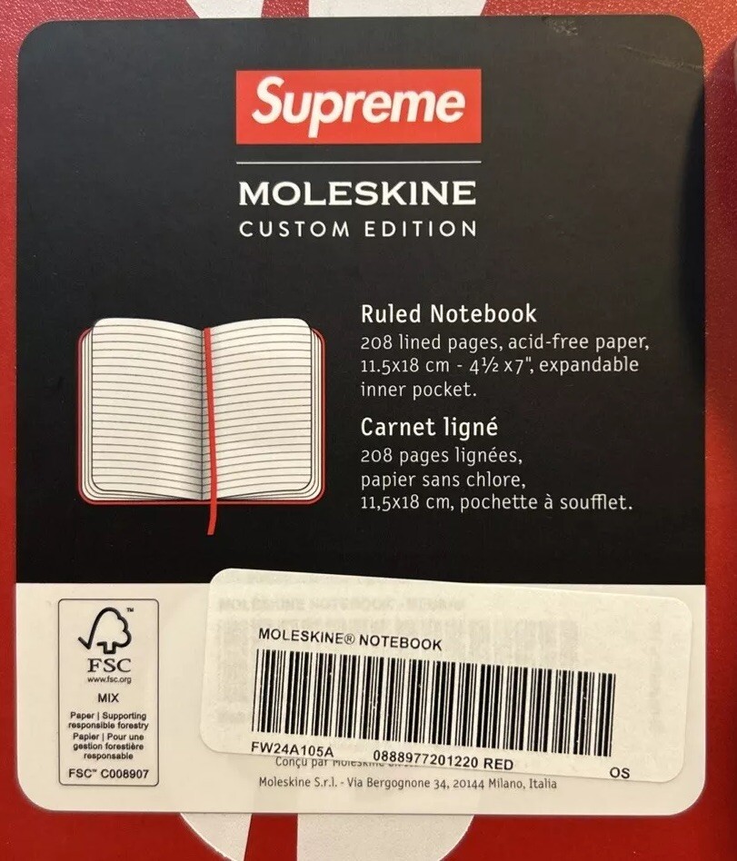 Supreme®/Moleskine® Notebook Fall/Winter 2024 Preview – Supreme