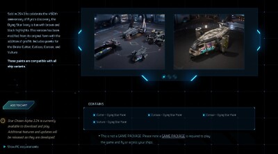 Star Citizen - Paint Pack - Dying Star - Corsair+Cutlass Black+Vulture+Cutter