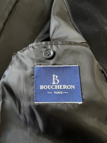 BOUCHERON Paris | Herren Gr. 44 | Schwarz Wolle Kaschmir Mantel Jacke - Bild 10 von 11
