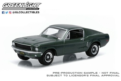 GREENLIGHT 1/64 1968 FORD MUSTANG GT FASTBACK HIGHLAND GREEN 44723