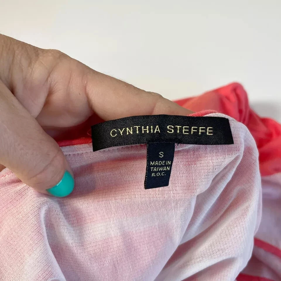 Maxi Vestido Solero Largo Cynthia Steffe Para Mujer Talla S Naranja Rayas Sin Mangas Playa Foto 3 de 4