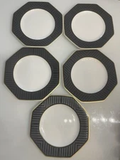 Villeroy & Boch "BLACK PEARL" W. Germany ~ Set of 5~ Salad Plates ~ 8”