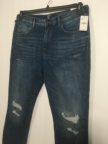 NEW PRPS Le Sabre 36W Indigo Denim Slim Tapered Low Front Rise Distressed Jean - Picture 4 of 12