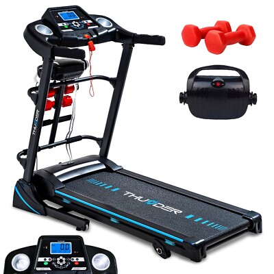 Elektrisches Laufband 17km/h LCD Puls Heimtrainer 140kg THUNDER  ICON-D-BLACK 
