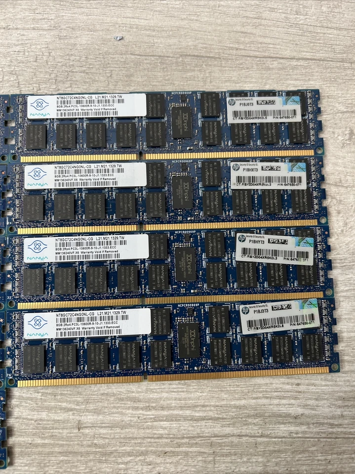 Lot Of 9 - Nanya NT8GC72C4NG0NL-CG 8 GB RAM PC3L-10600R UNTESTED - Image 3 of 4