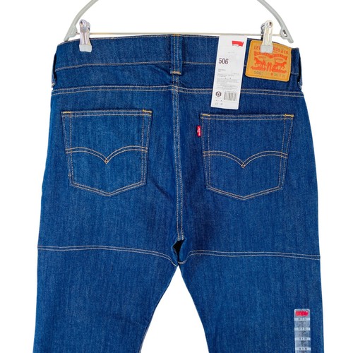 Levi's 506 Men's Blue Stretch Standard Regular Straight Fit Jeans W38 L32 - Picture 4 of 11
