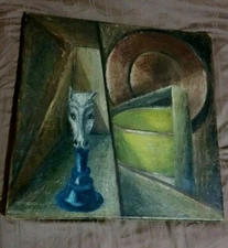 J. Reelfs 1930's Gooi Netherlands Abstract Cubist Modernist Impressionist Horse