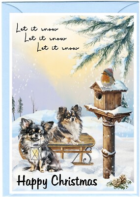 Chihuahua Hund A6 (4'' x 6'') Weihnachtskarte (innen leer) Design von Starprint