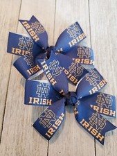 Set of Two Notre Dame Fighting Irish Hair Bows Notre Dame Bows