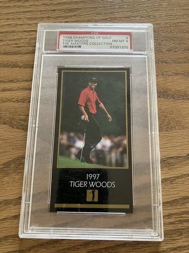 1998 Champions of Golf The Masters Collection Tiger Woods Rookie RC PSA 8 NM-MT