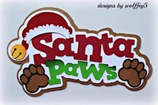 CRAFTECAFE XMAS DOG TITLE premade paper piecing scrapbook diecut piece WOLFFEY5