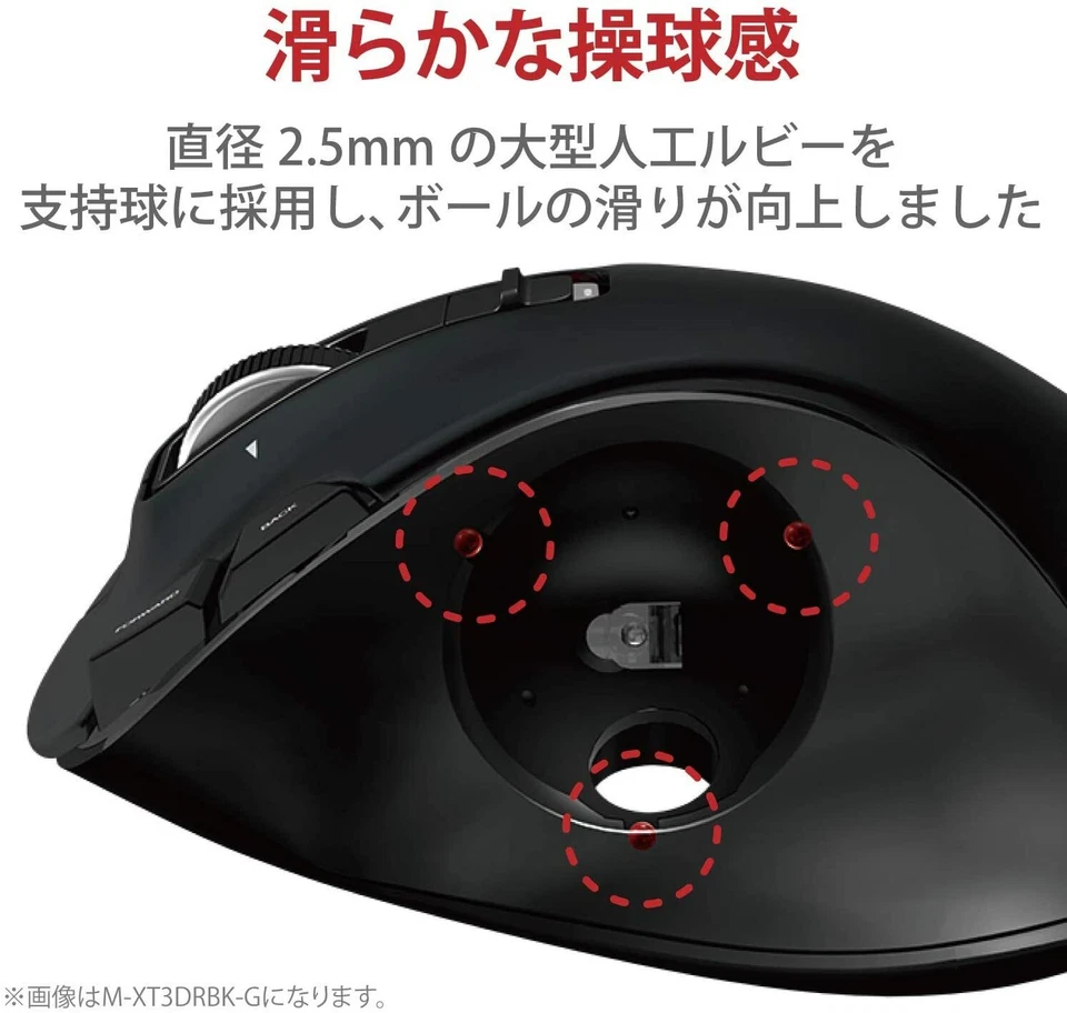 for Left handed ELECOM M-XT4DRBK-G mice trackball wireless 6 button Red Japan - Image 3 of 4
