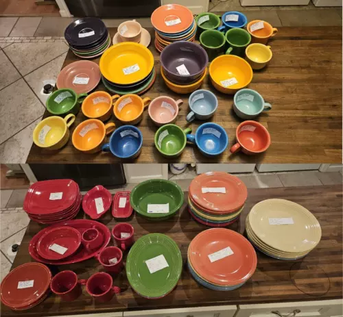Lot of 102 post 1986 Fiestaware pieces