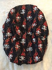 Child Car Seat Cover Reversible Black Red Skull  Crossbones Bad Bones